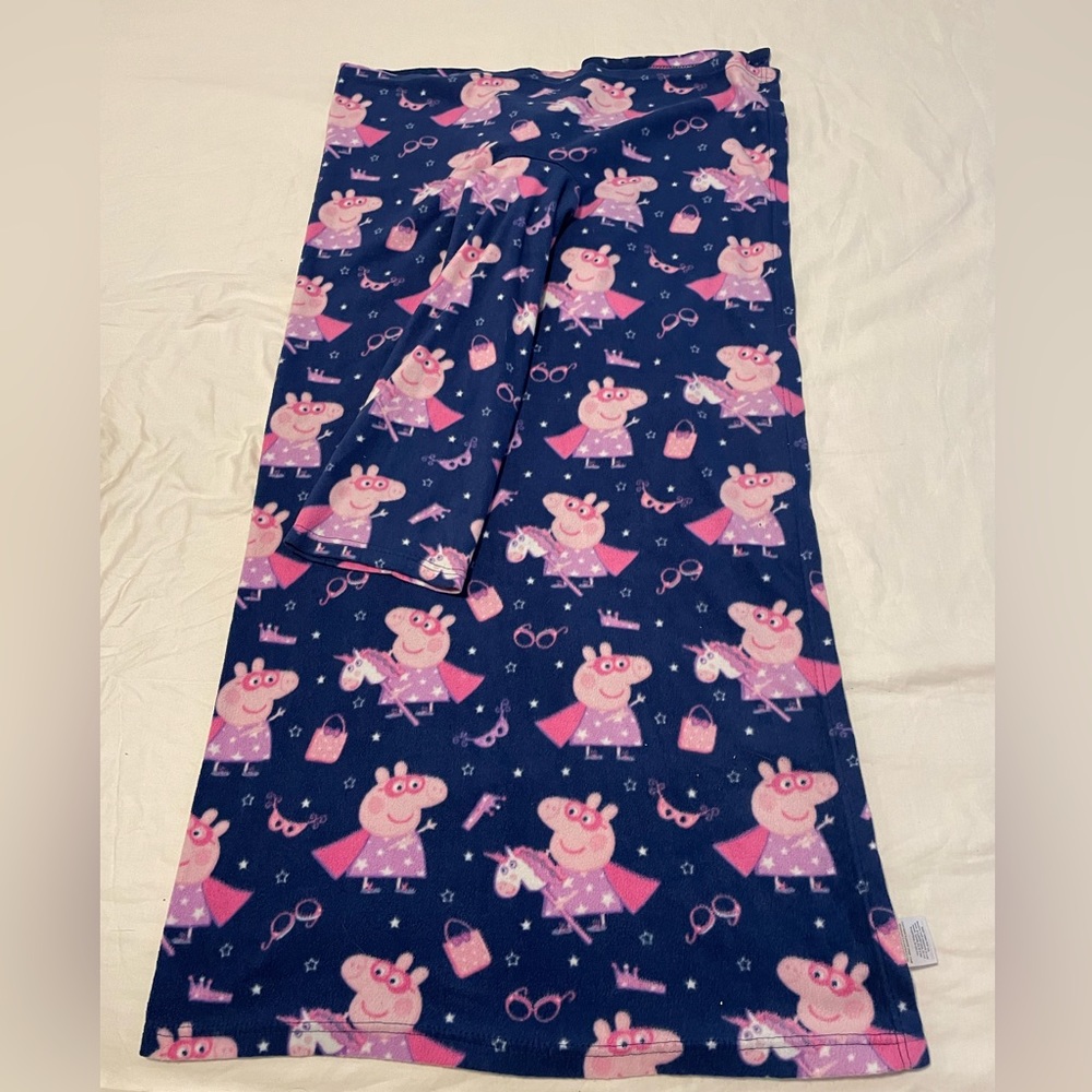 Peppa Pig Snuggie Style Fleece Blanket with Sleeves Blue 42” x 40”